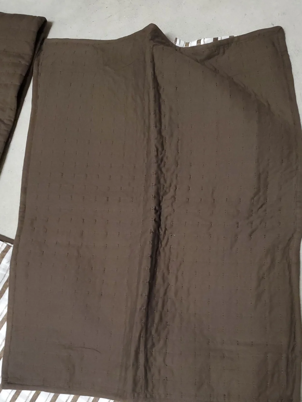 New Reversible Brown and White Striped Comforter Set - Home Bedding